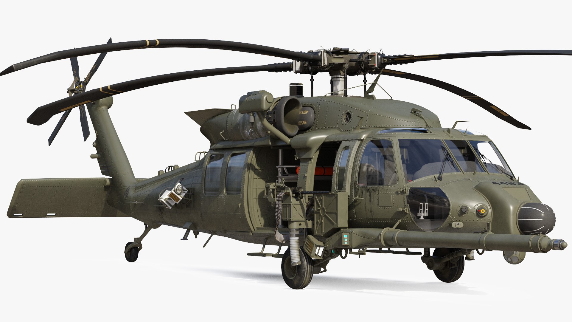 Combat Rescue Helicopter Sikorsky HH60 Rigged 3D model preview