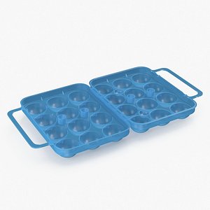3D Portable Eggs Holder Blue Open