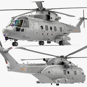 AgustaWestland AW101 Italian Navy Helicopter Rigged