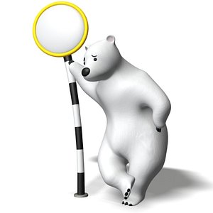 standing polar bear 3d model