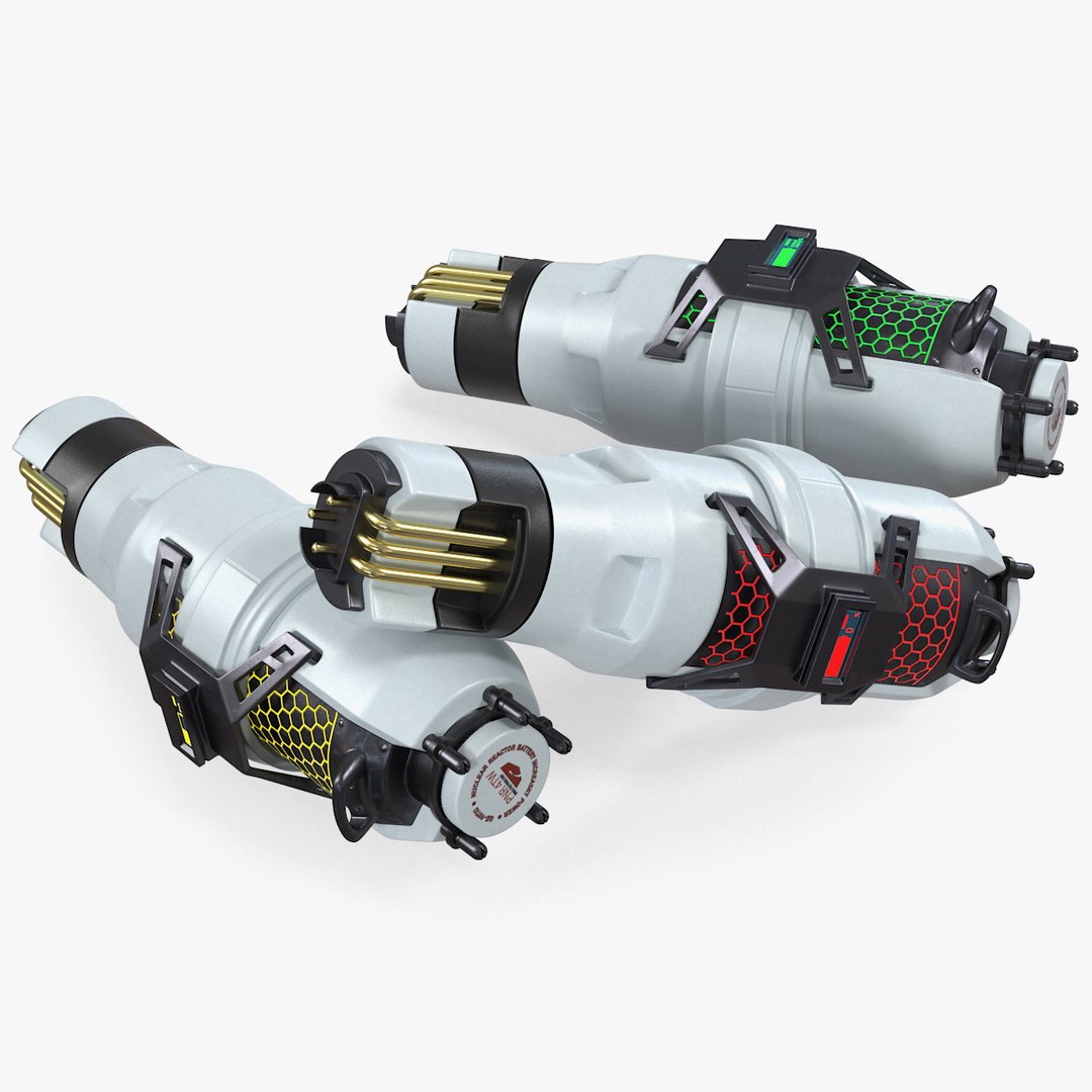 Sci Fi Fuel Energy Cell Set 3D model preview