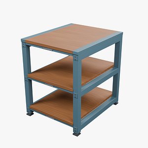 Wood and Steel Retail Display Shelving - 600 x 720 x 750 mm 3D