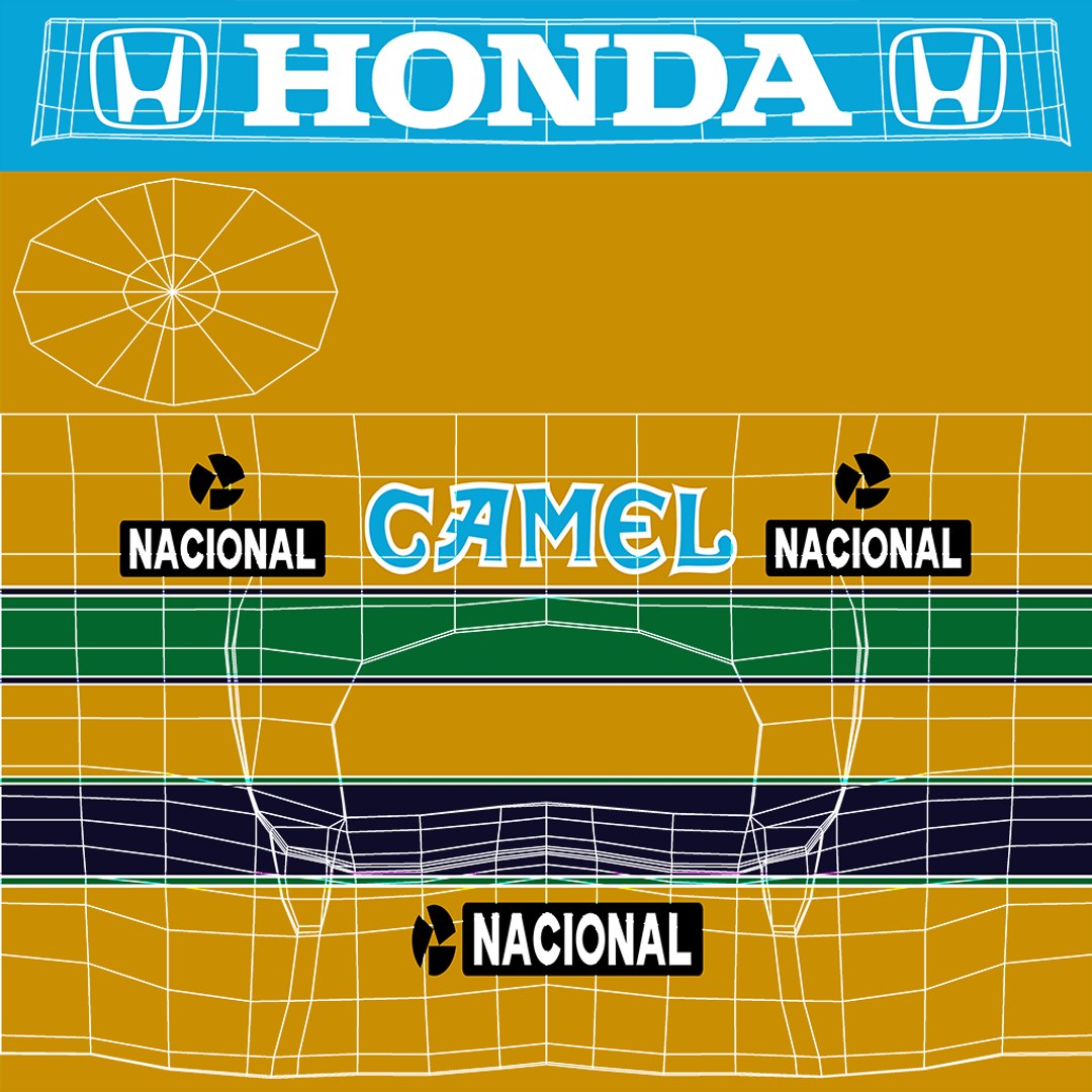 Ayrton Senna Helmet 1987 3d Model