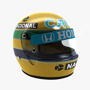 ayrton senna helmet 1987 3d model