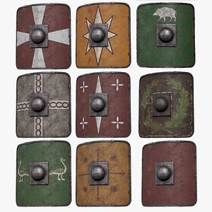 3D Roman Shield - Scutum D model