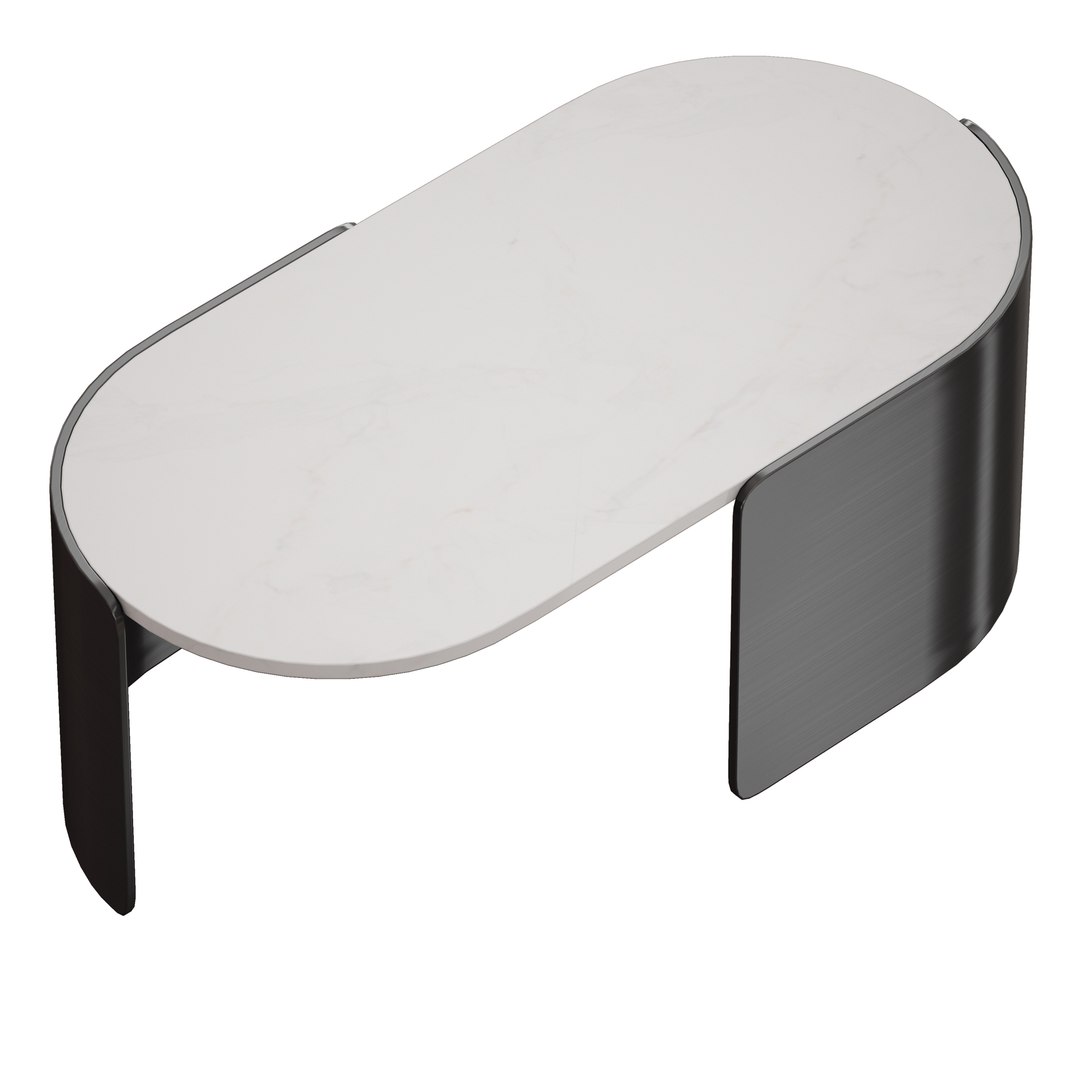 Oval coffee table marble 3D model - TurboSquid 1620329