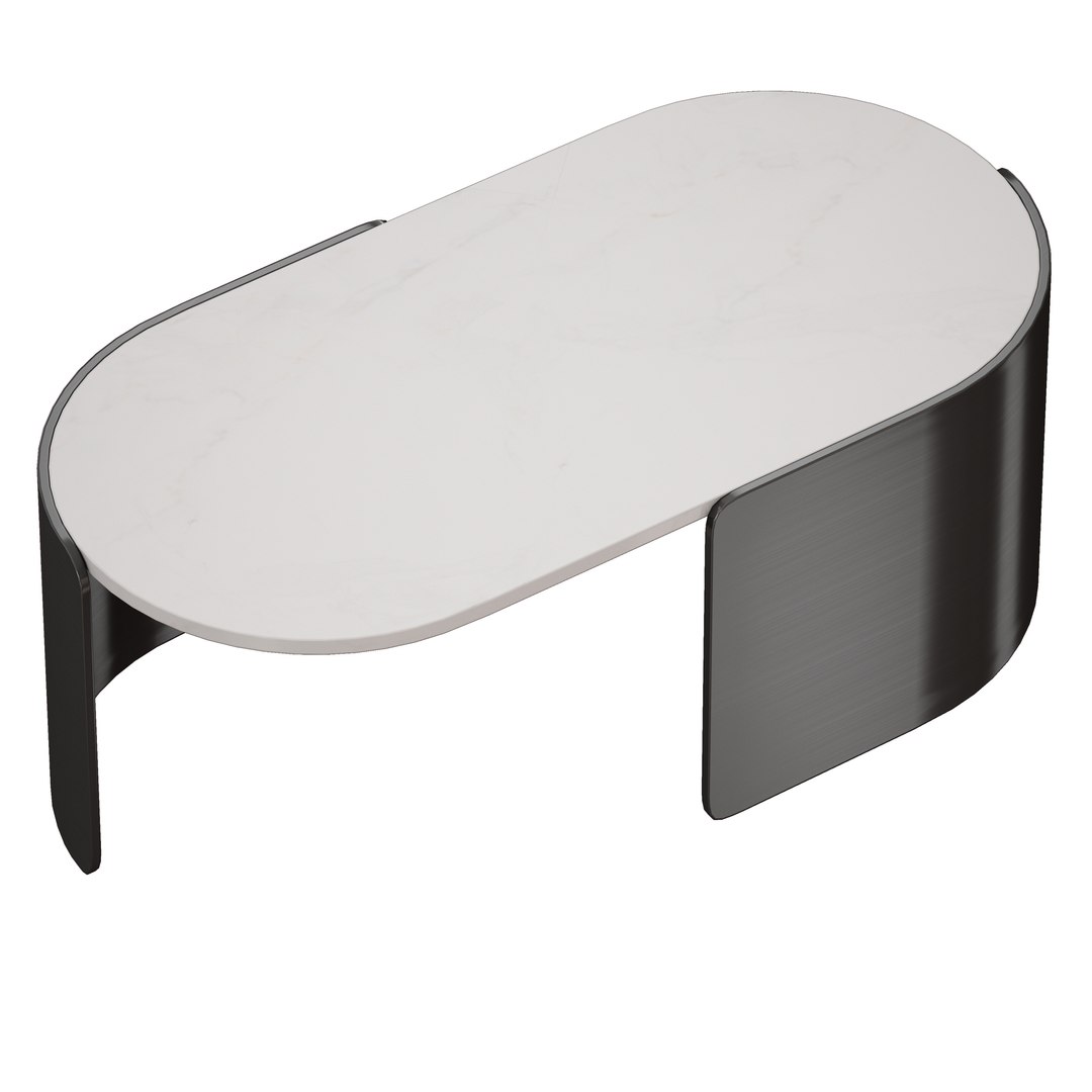 Oval coffee table marble 3D model - TurboSquid 1620329