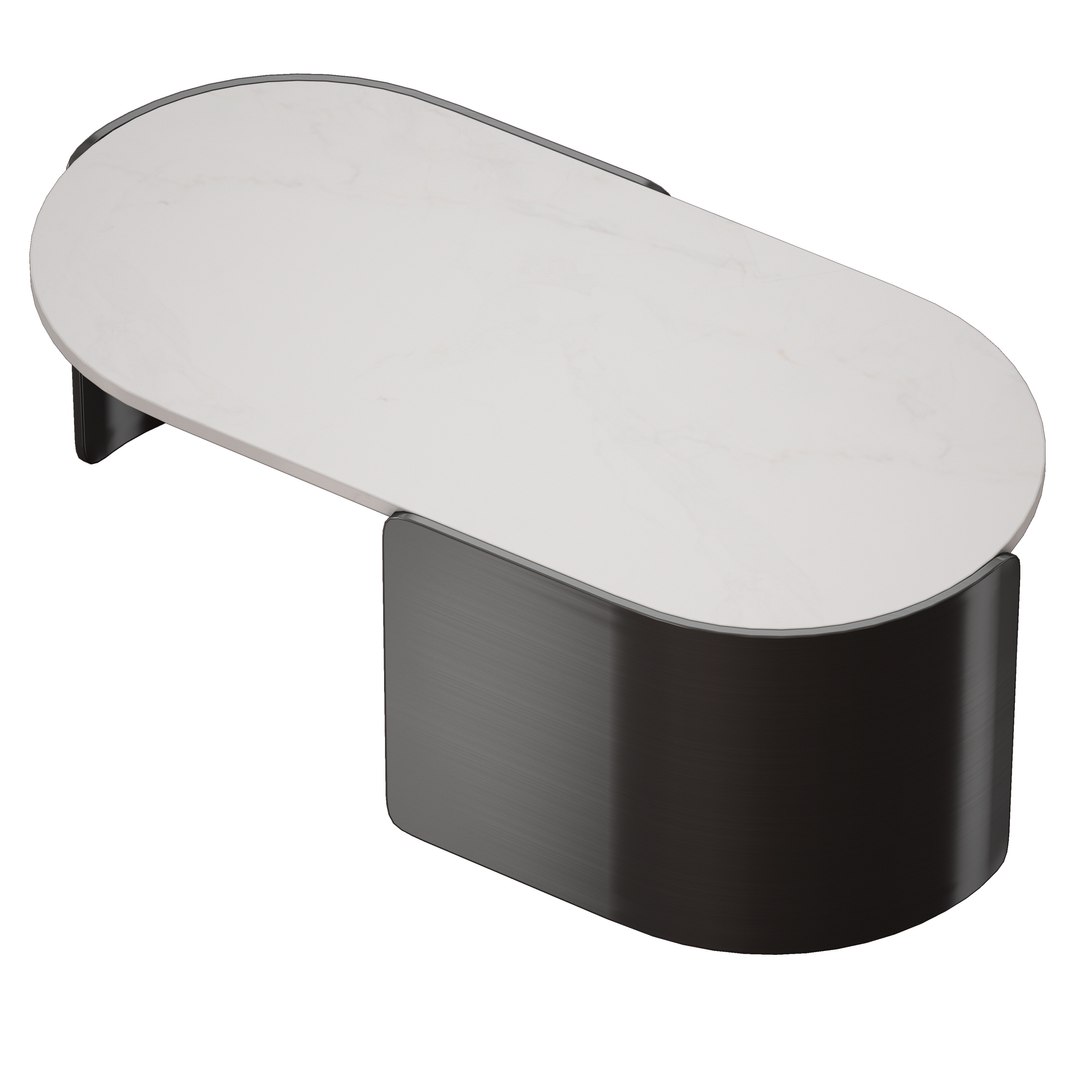 Oval coffee table marble 3D model - TurboSquid 1620329