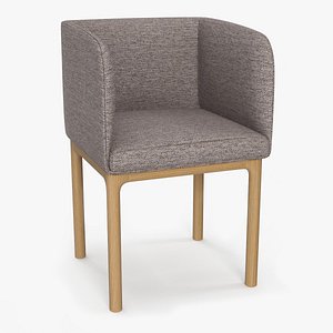 Fabric Chair with Wooden Legs for 3D Print