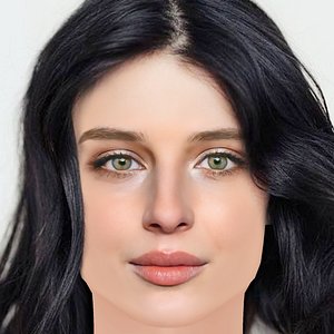 3D Alice Pagani Head - No Hair - Low poly head for game