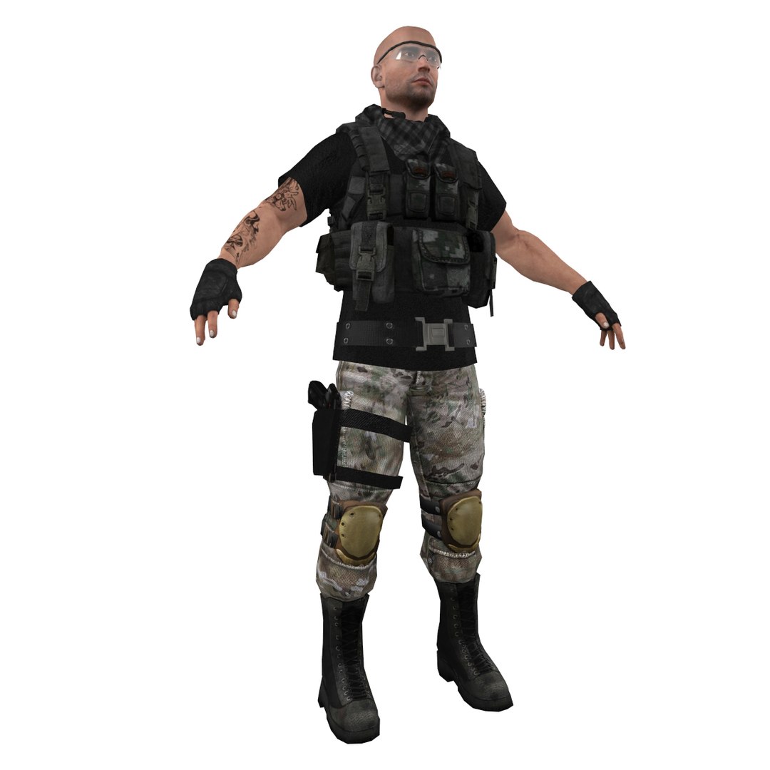 Mercenary Soldier 3d Model