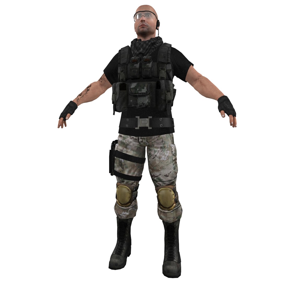 Mercenary Soldier 3d Model