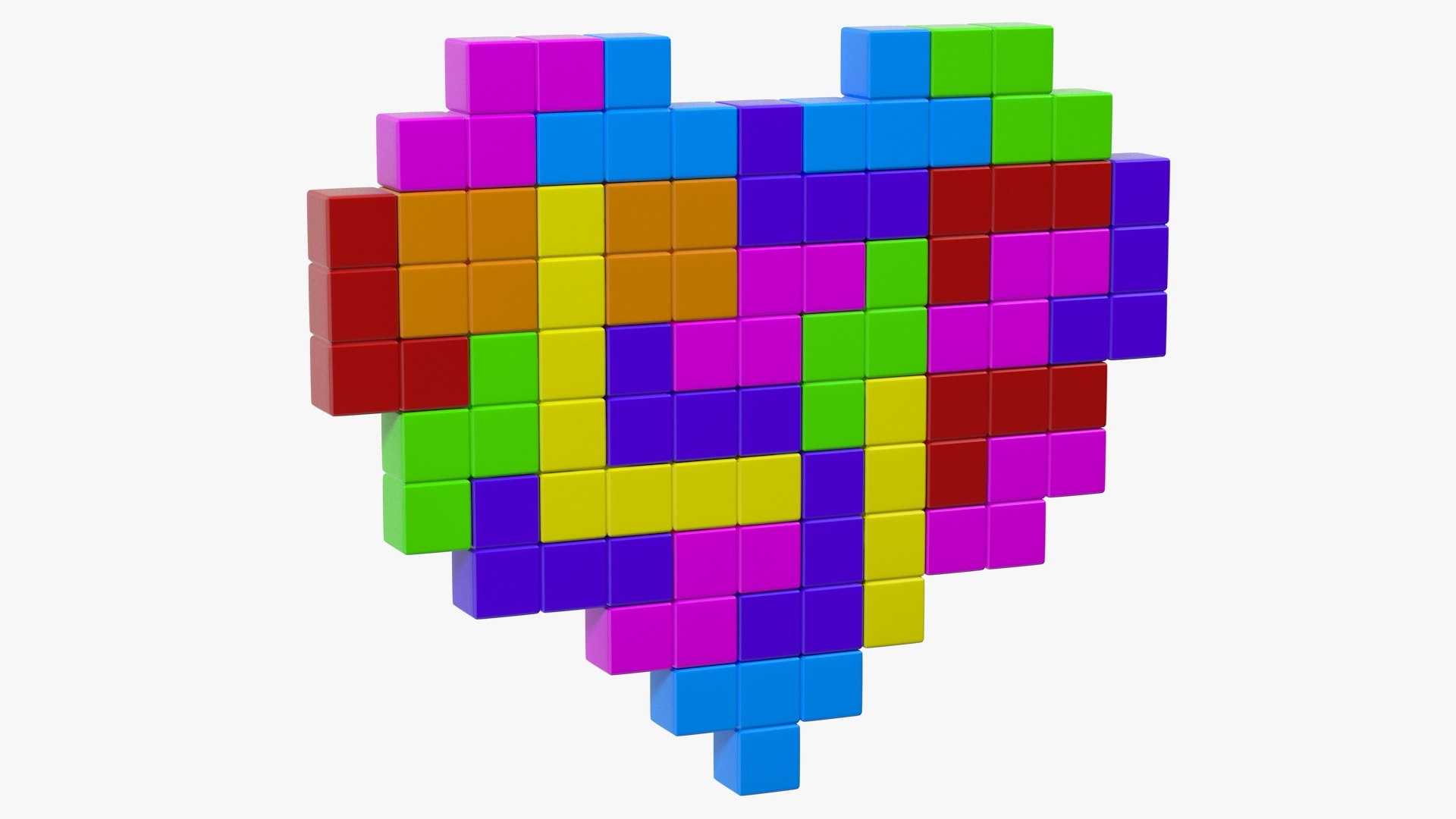 3D tetris blocks heart - TurboSquid 1545751