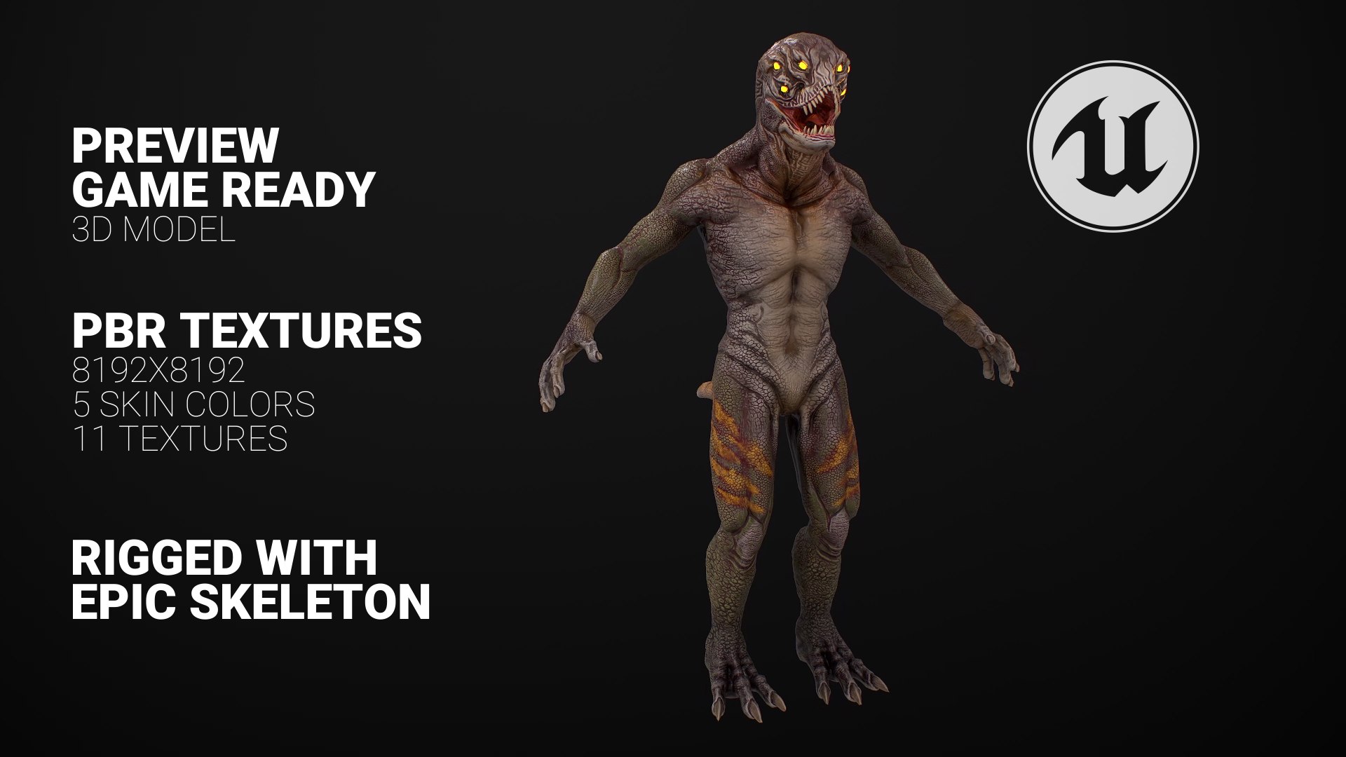 Lizard 3D https://p.turbosquid.com/ts-thumb/8t/0vqfYs/U0/preview_00255/png/1708575888/1920x1080/fit_q87/73301849c36df3913adfbe8d32d71bf27bf4511d/preview_00255.jpg
