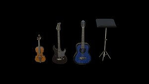 Music Instruments Pack 3 3D