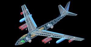 B-47 Bomber Aircraft Solid Assembly Model