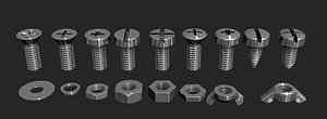 screws bolts 3d model