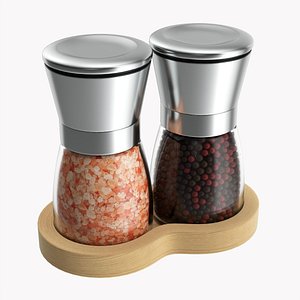 Salt and pepper grinder set 02 3D model