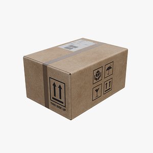 3D Parcel Cardboard Rigged