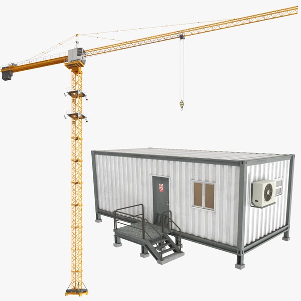 real construction equipment building crane 3D model