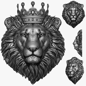 Lion head crowned