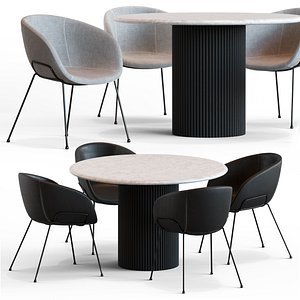 3D Globewest Benjamin Table and Duke Chair