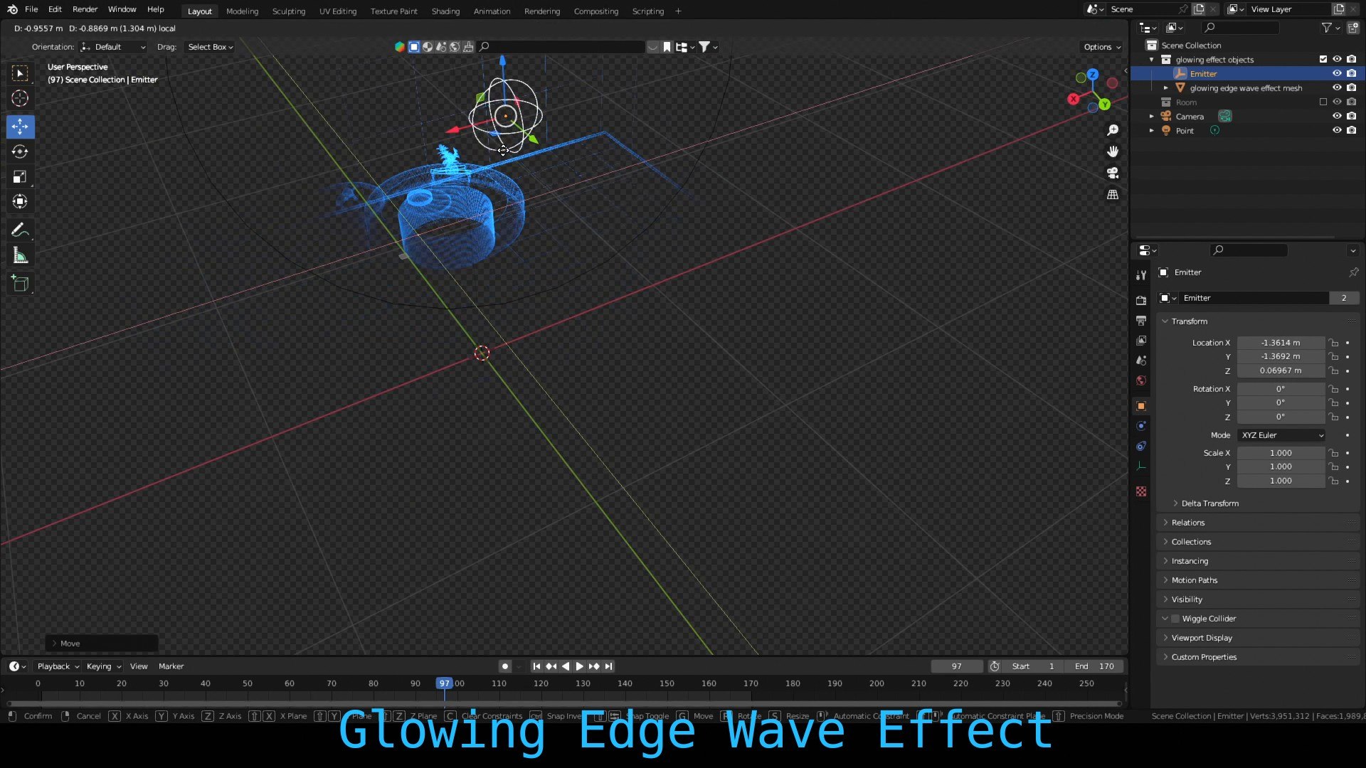 3D Model Glowing Edge Wave Effect - TurboSquid 2129213