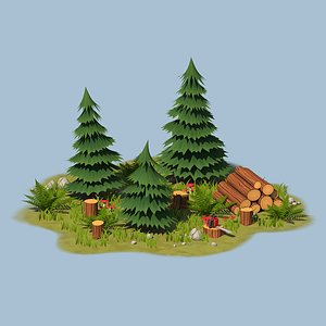 3D model Forest scene