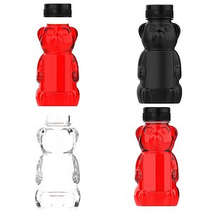 Bear Shaped Bottle with Honey 3d model