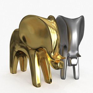 Elephant Figurines Statuette 3D model