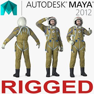 3D ussr astronaut wearing space suit
