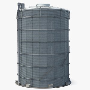 3D Gaisburg Gasometer Cylinder Tank Gray