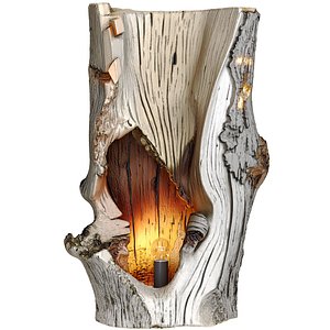 Decorative Wood Log Table Lamp with Warm Light 3D model 3D