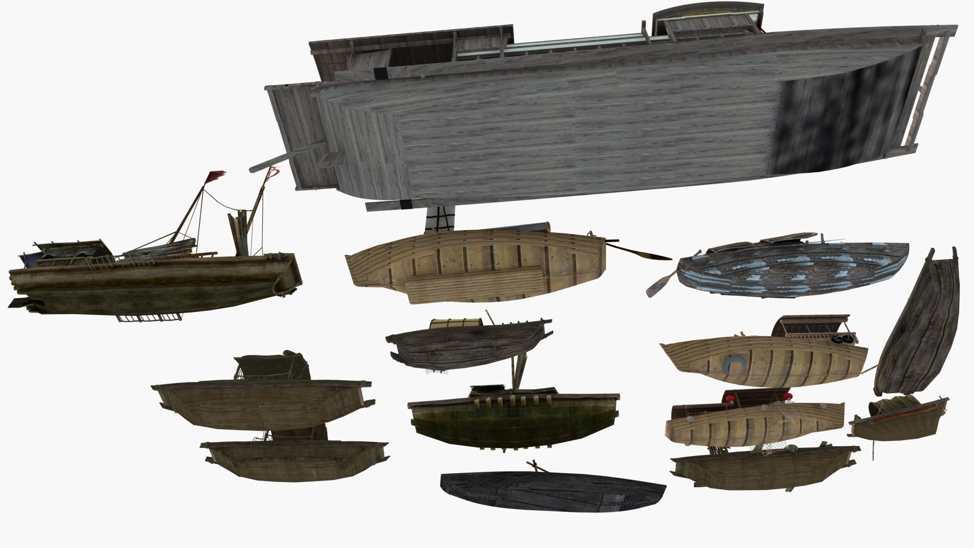3D Model Sailboats Wooden Boats Yachts Fishing Boats - TurboSquid 2237410