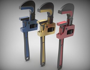 Adjustable Pipe Wrench 3D model