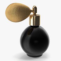 Black Matte Spherical Golden Perfume Bottle