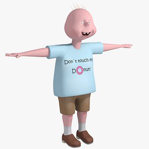 3D model chubby cartoon boy dude