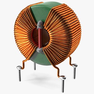 toroidal choke coil filter 3D
