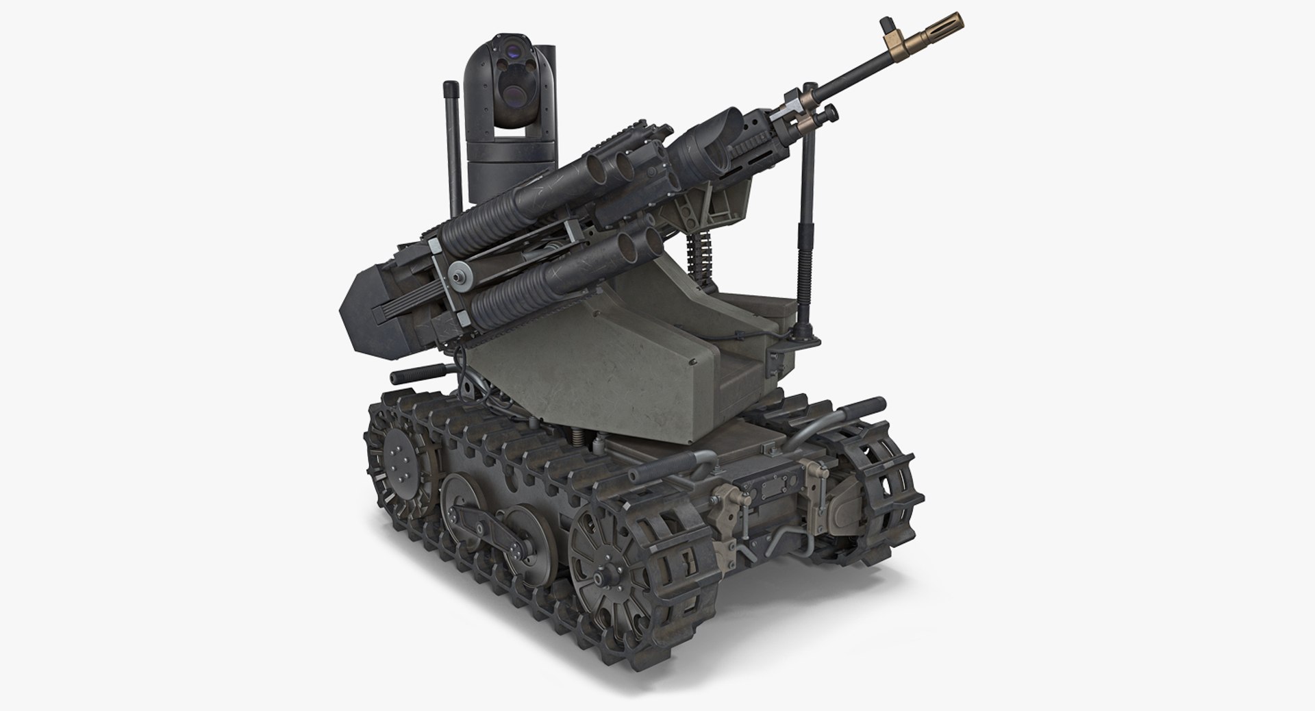Unmanned Battle Tank Rigged 3D Model 3D model preview