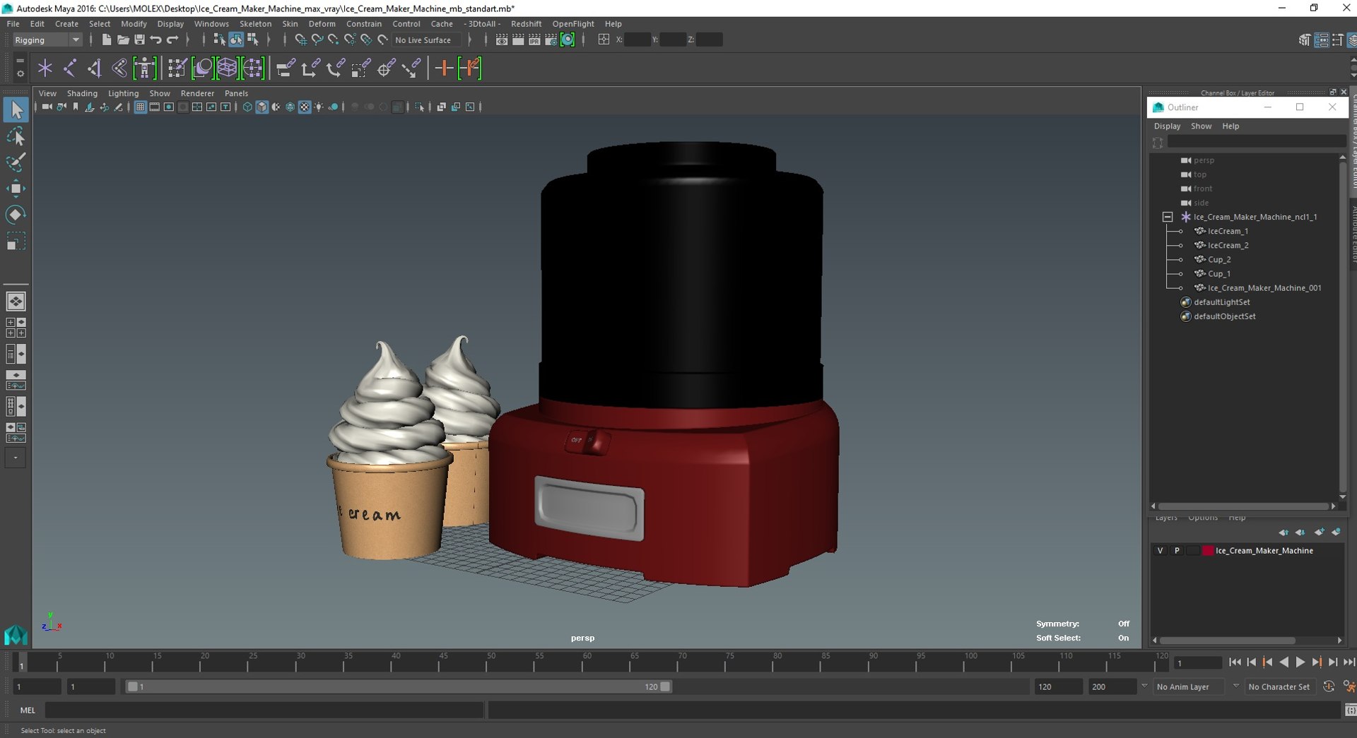 Ice Cream Maker Machine 3D Model - TurboSquid 2199205