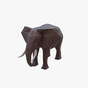 Elephant low poly model