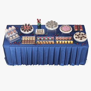3D Open buffet Set 03 model