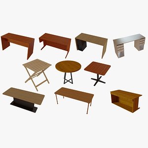 Bundle Wooden Table 3D model