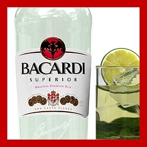 high quality 3d square shape bacardi