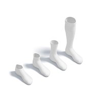 White Single Socks different shapes - fabric sox