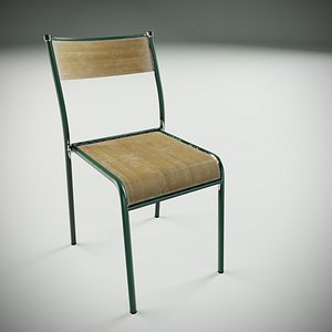 3D school chair vintage