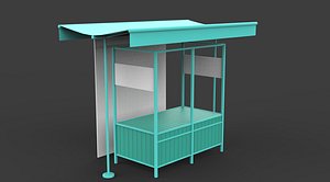 3D food stall 3D model model