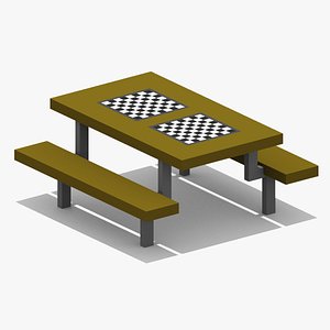Outdoor Chess Table 3D model