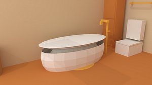 Cozy Bathroom Pack - 26 Low Poly Stylized 3D Assets Game Ready PBR BLEND FBX GLB