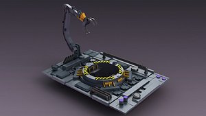 Sci-fi strobe capsule cabin deck  Mechanical Arm 3D model